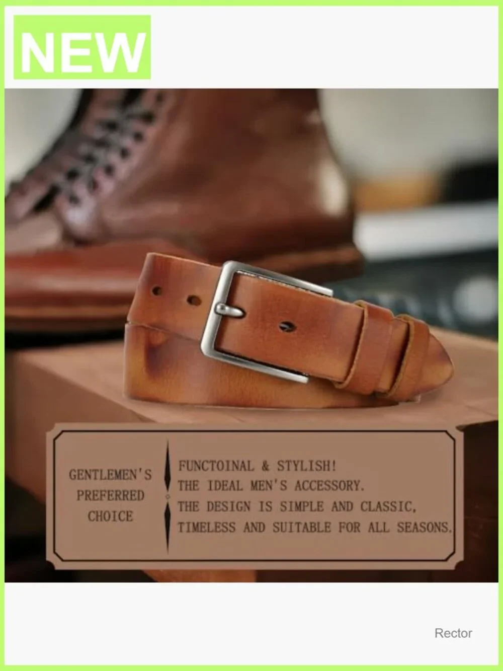 Men's Genuine Full Grain Leather Casual Belt 1.5
